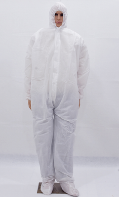 SKPC009 order isolation clothing online order one-time protective clothing SMS waterproof and dustproof one-time use thickened disposable anti-epidemic prevention FDA Qualified Manufacturer Certification  Disposable sanitary articles, epidemic prevention  back view